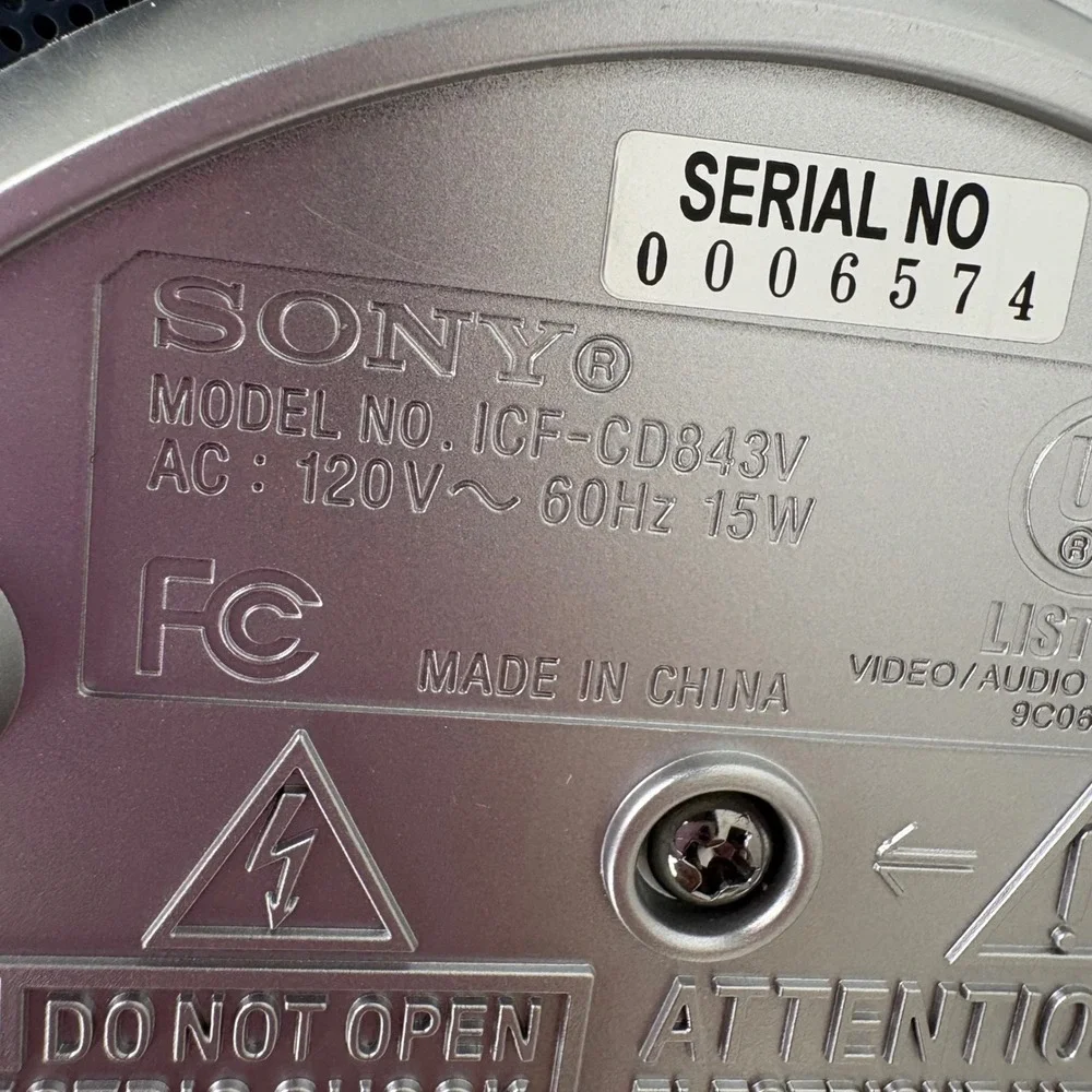 Sony Dream Machine ICF-CD843V CD Clock Radio TV Weather FM AM Blue Silver TESTED